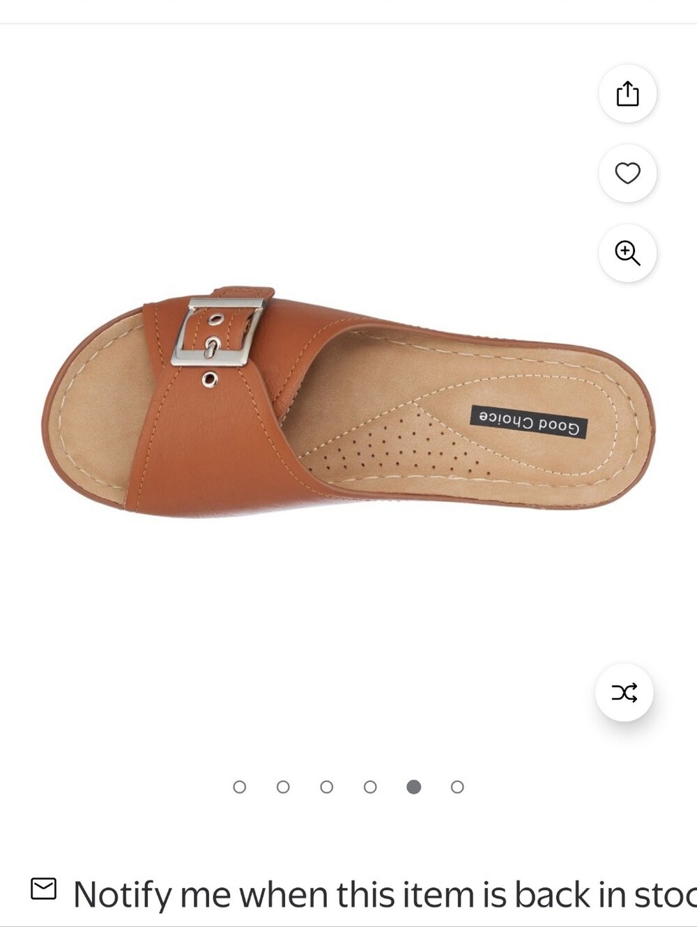 Good Choice Tan Buckle Wedge Slide - Women's Casual Comfort Wedge - Picture 6 of 17